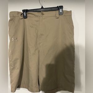 Under Armour UA Mens Size 36R Tech Golf Chino Flat Front Shorts Dark Khaki